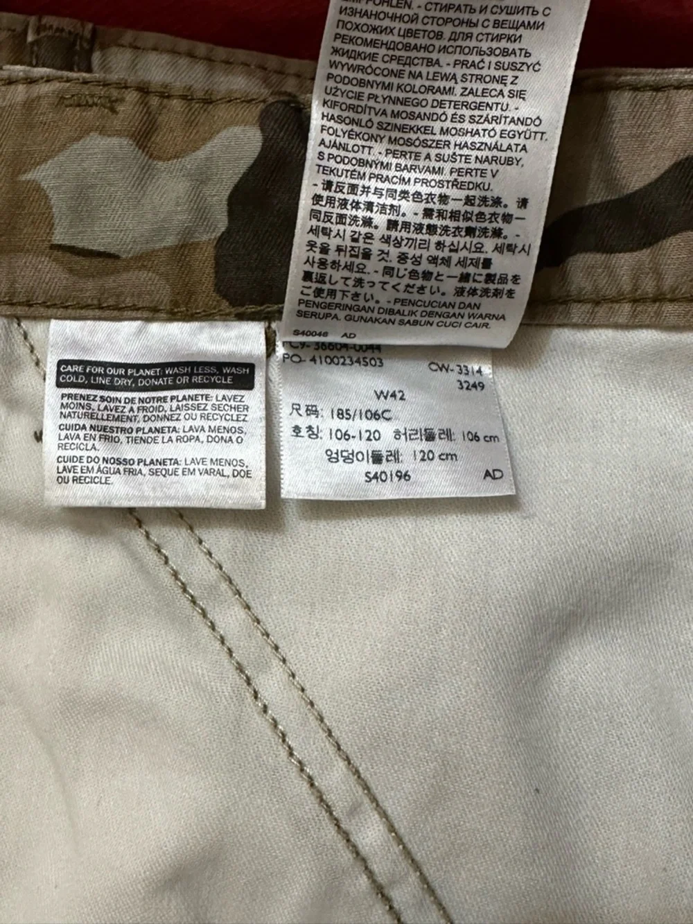 Levi’s Men’s Camo Cargo Shorts Size 42 Camouflage Cotton Utility Casual